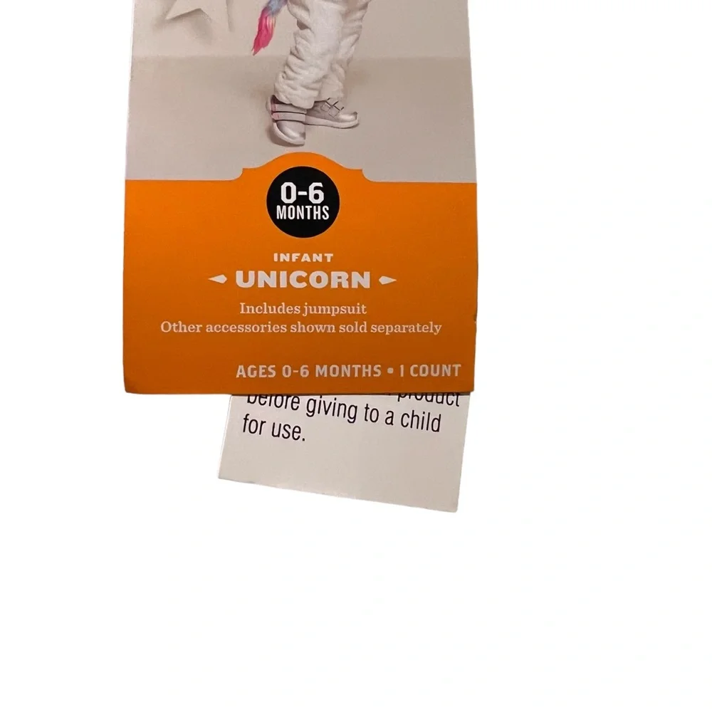 UNICORN Plush costume 1 piece Target HYDE‎ & EEK Infants 0-6 Months NWT New - Picture 6 of 6